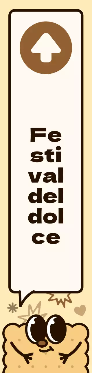 Combinazione di colori marrone e rosa Personaggi carini dei biscotti e bolle vocali Stile illustrativo Indicazioni per la festa del dolce