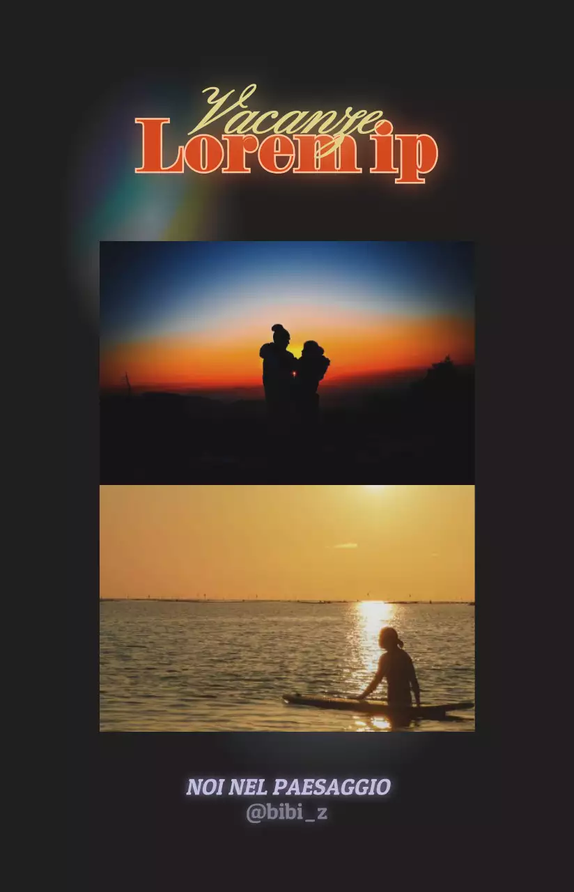 Cornice per cartolina emozionale con concetto di tramonto in nero e giallo