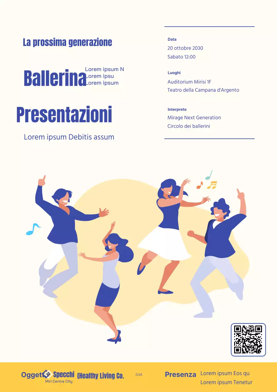 Giallo / Club di danza / Webposter / Manifesti per i saggi