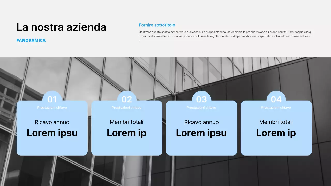 Semplice attività commerciale in bianco e azzurro