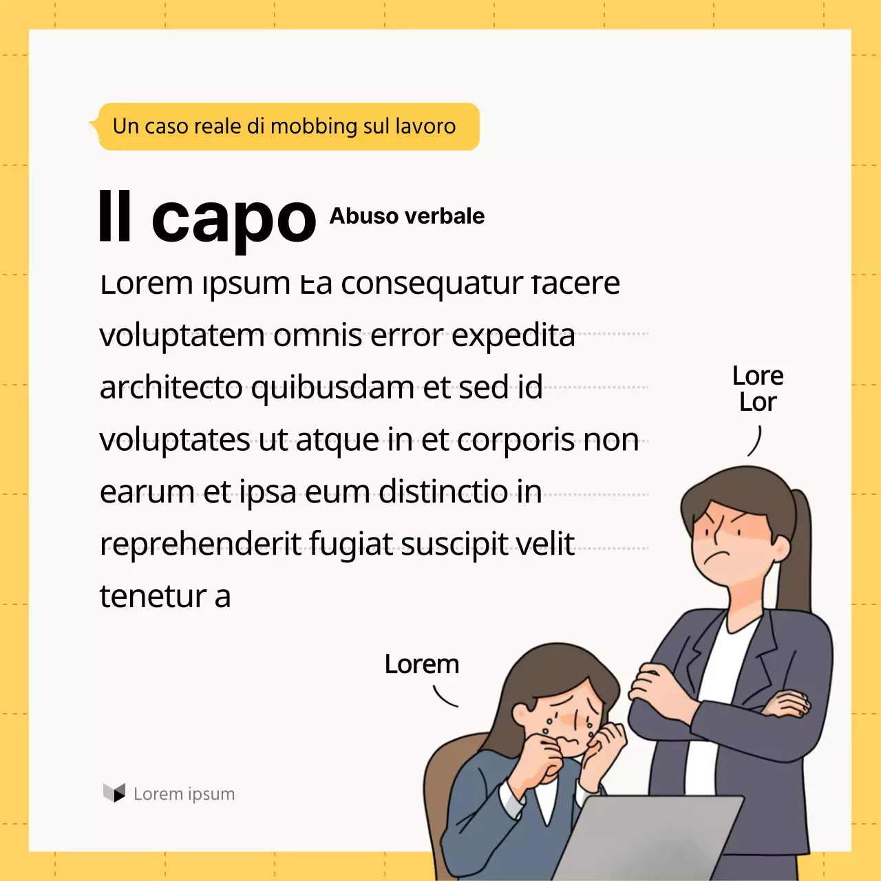 Guida minimalista gialla e bianca di consulenza sul diritto del lavoro