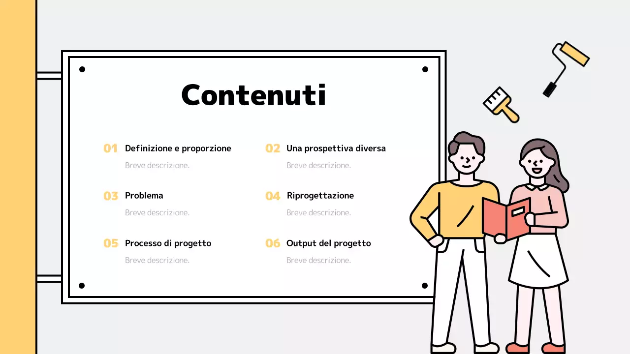 Ridisegnare i cartelli di classe con accenti gialli