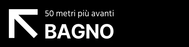Stile semplice in bianco e nero con icone e testi moderni per la toilette.