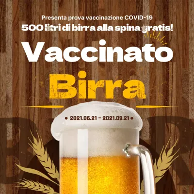 Evento di birra gratuita gialla e d'ispirazione vintage (piazze dei social media)