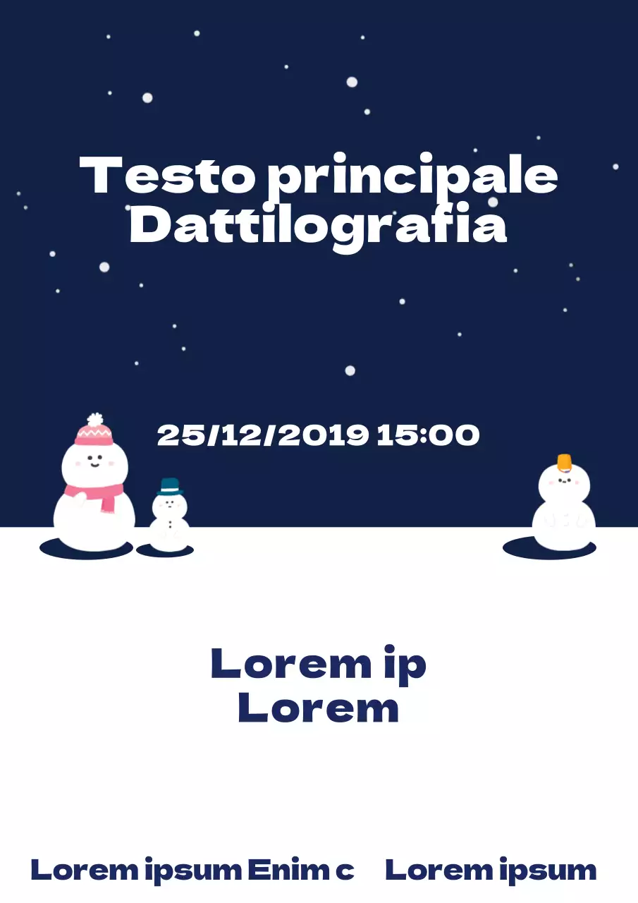 Promuovete gli eventi invernali con i simpatici pupazzi di neve in blu marino