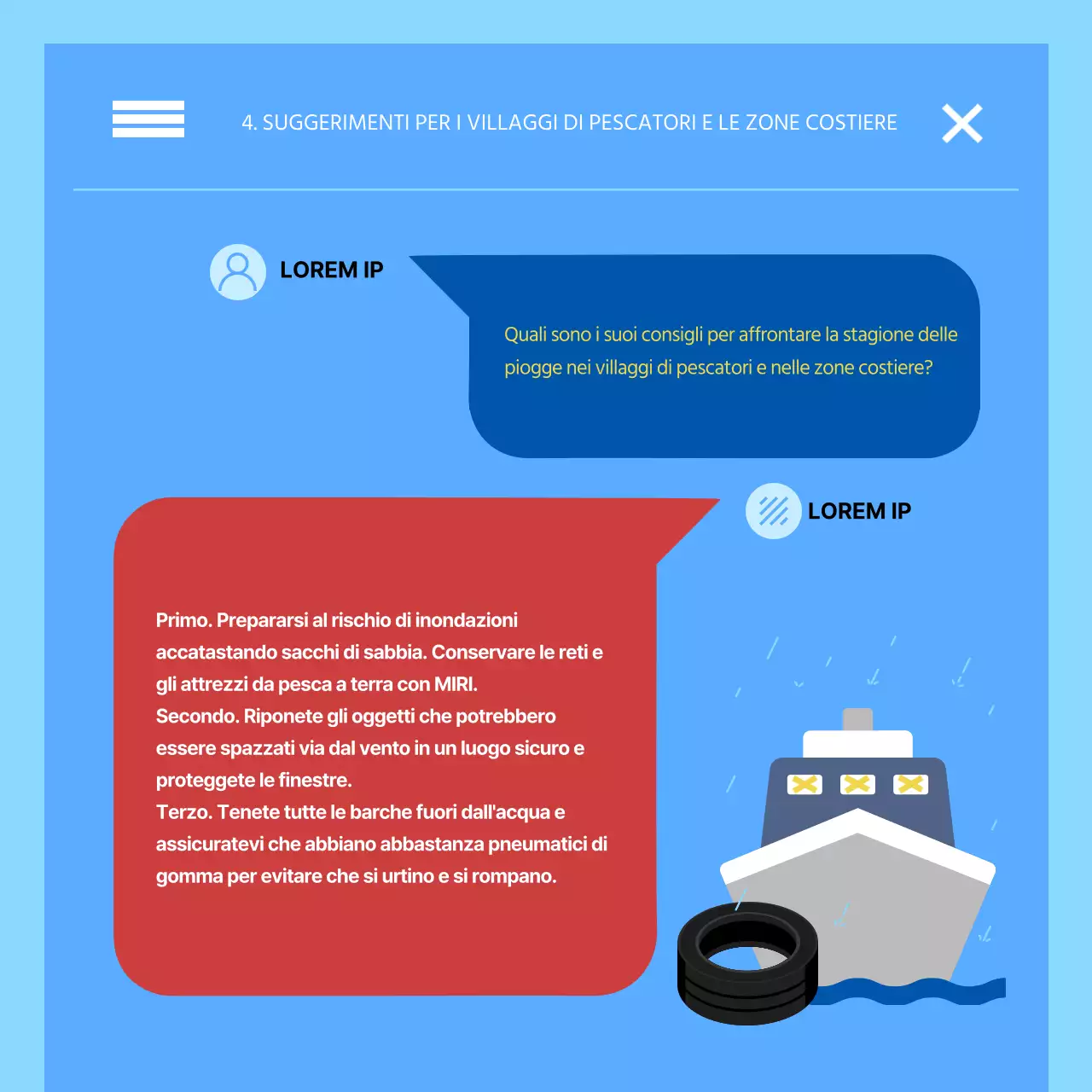 Concetto di testo di allerta per catastrofi di colore rosso e blu Informazioni sull'allarme pioggia intensa