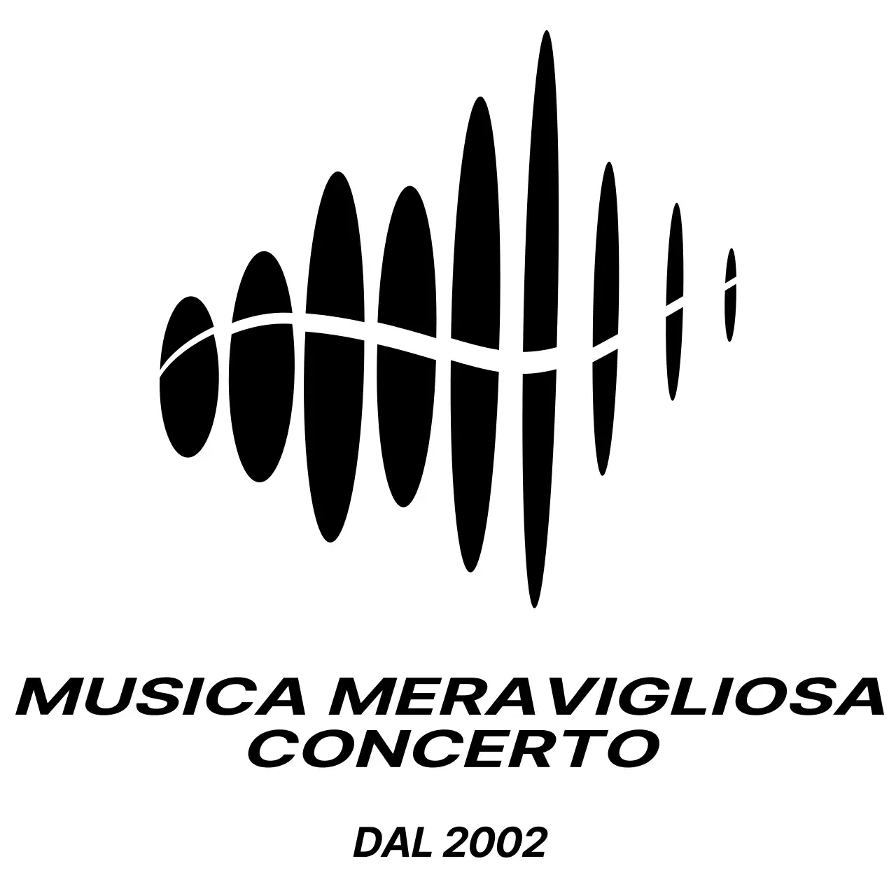 Concetto di staff per concerti musicali con logo a simboli neri