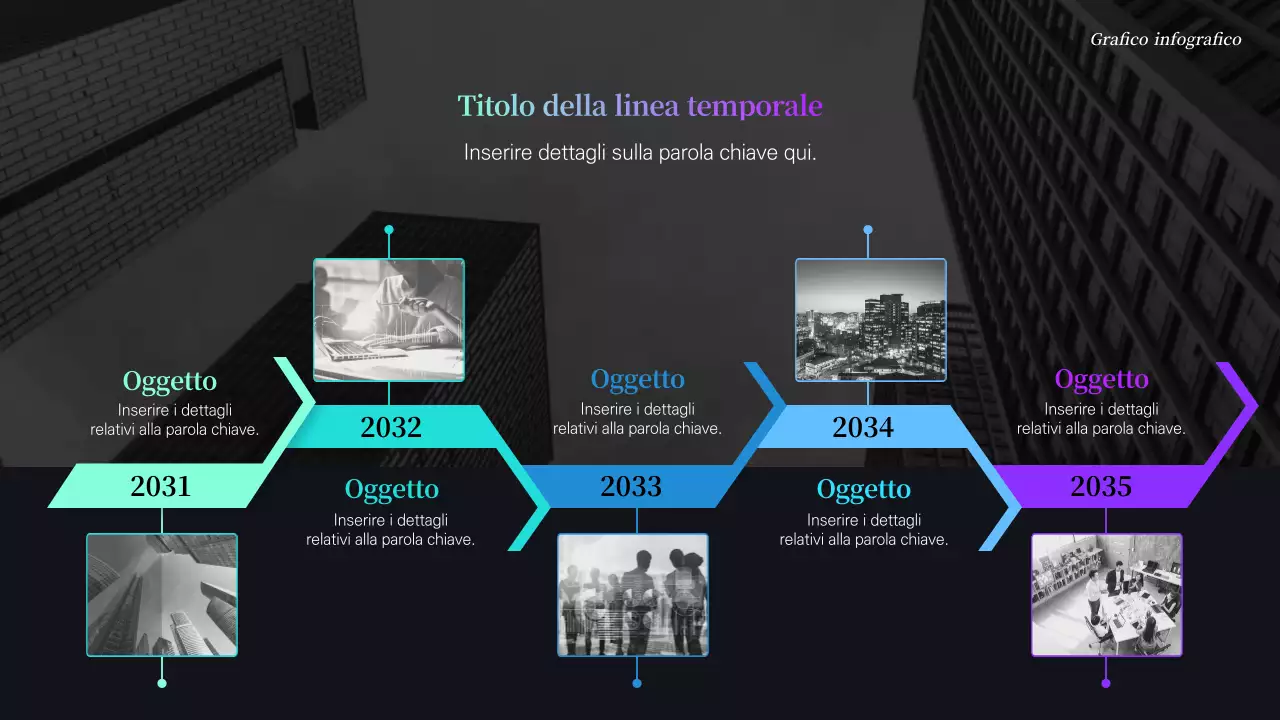 Gradienti verdi e blu Linea temporale pulita