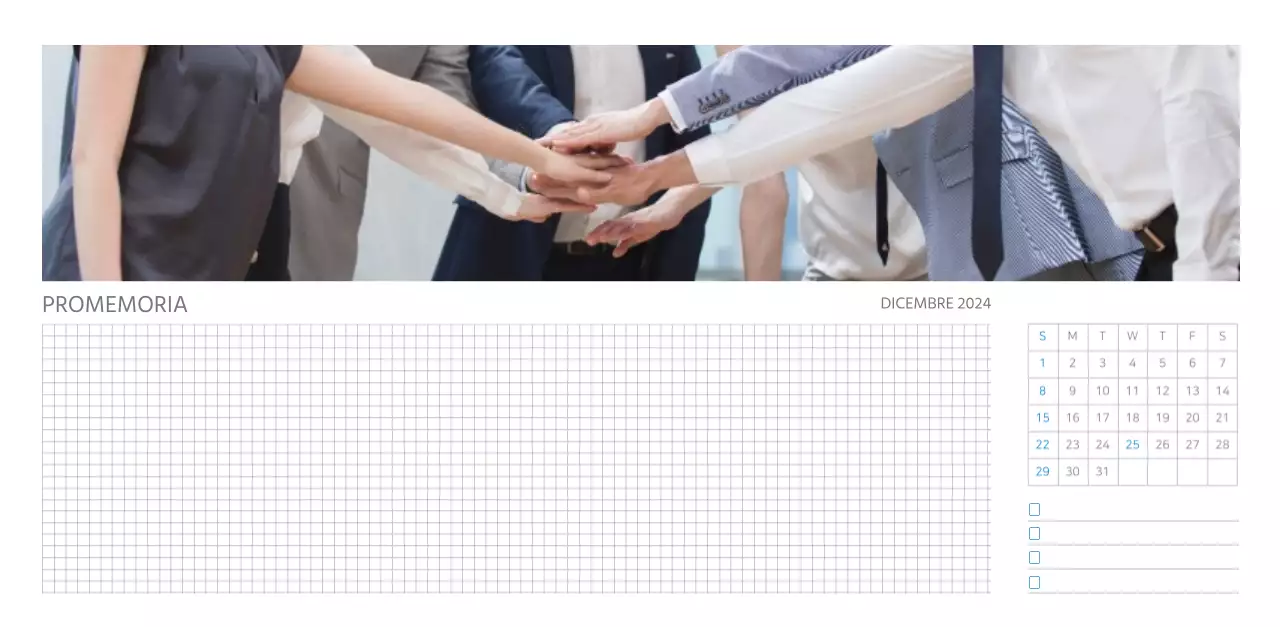 Calendario aziendale da tavolo bianco e semplice