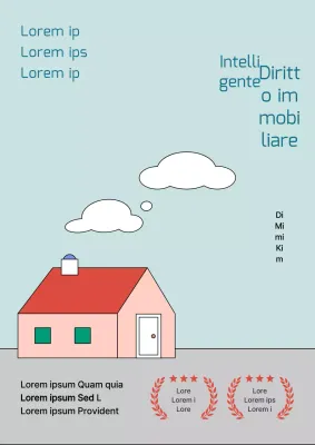 Semplice cartello antitruffa a forma di carta azzurra e grigia