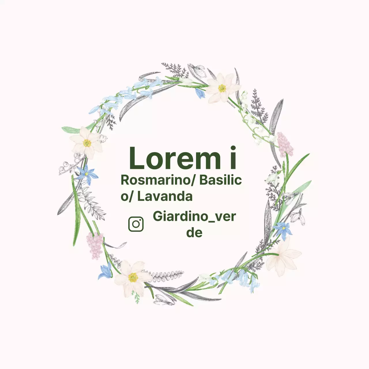 Illustrazione verde dell'etichetta di un'azienda agricola di erbe aromatiche