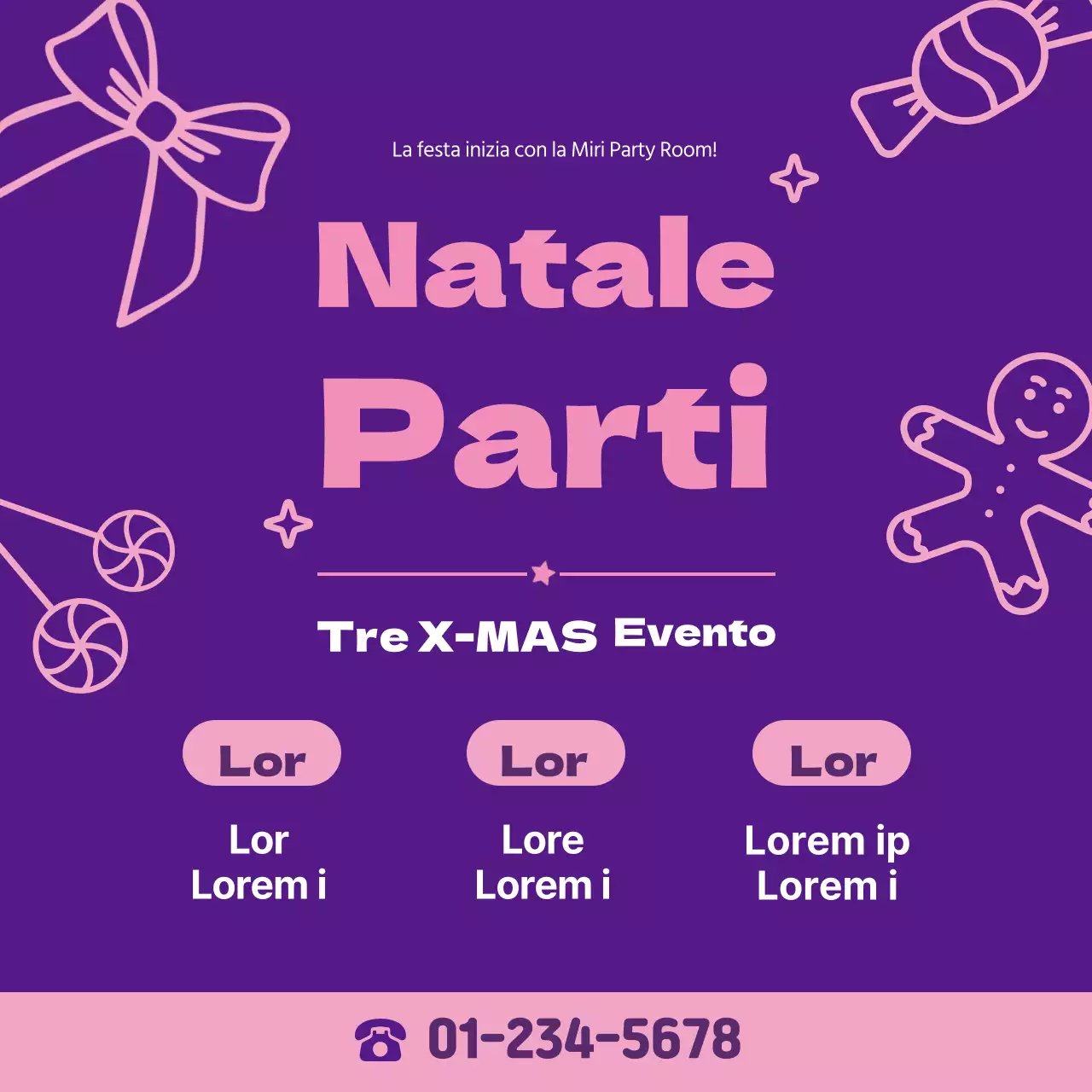 Porpora Rosa Illustrazione Natale Promozione della sala delle feste