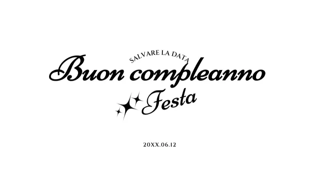 Busta per cartolina di compleanno semplice con testo nero e illustrazione di stelle