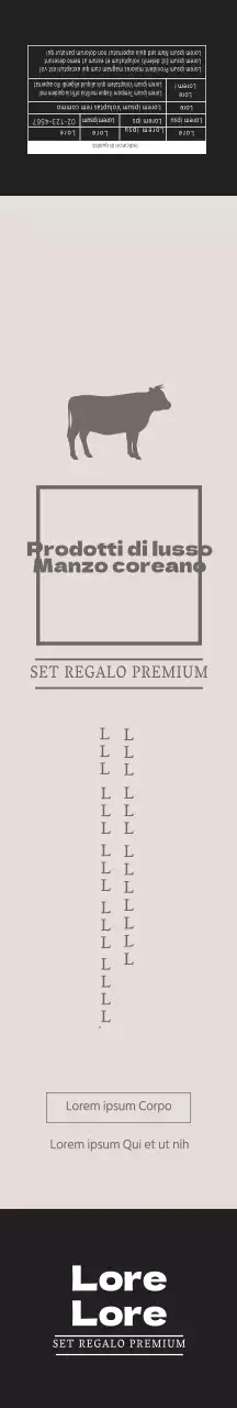 Etichetta beige pulita di lusso di manzo coreano