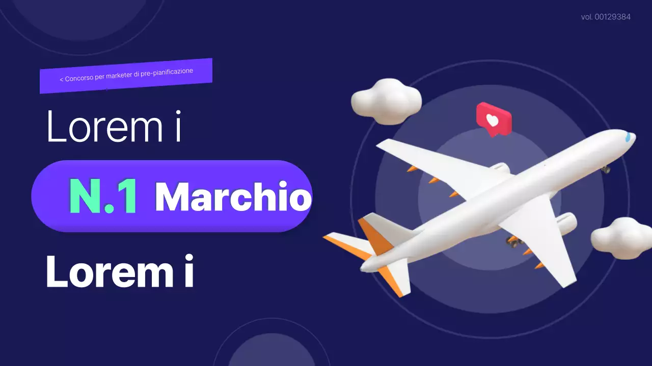 Piano di marketing pubblicitario illustrato in 3D in blu (presentazione)