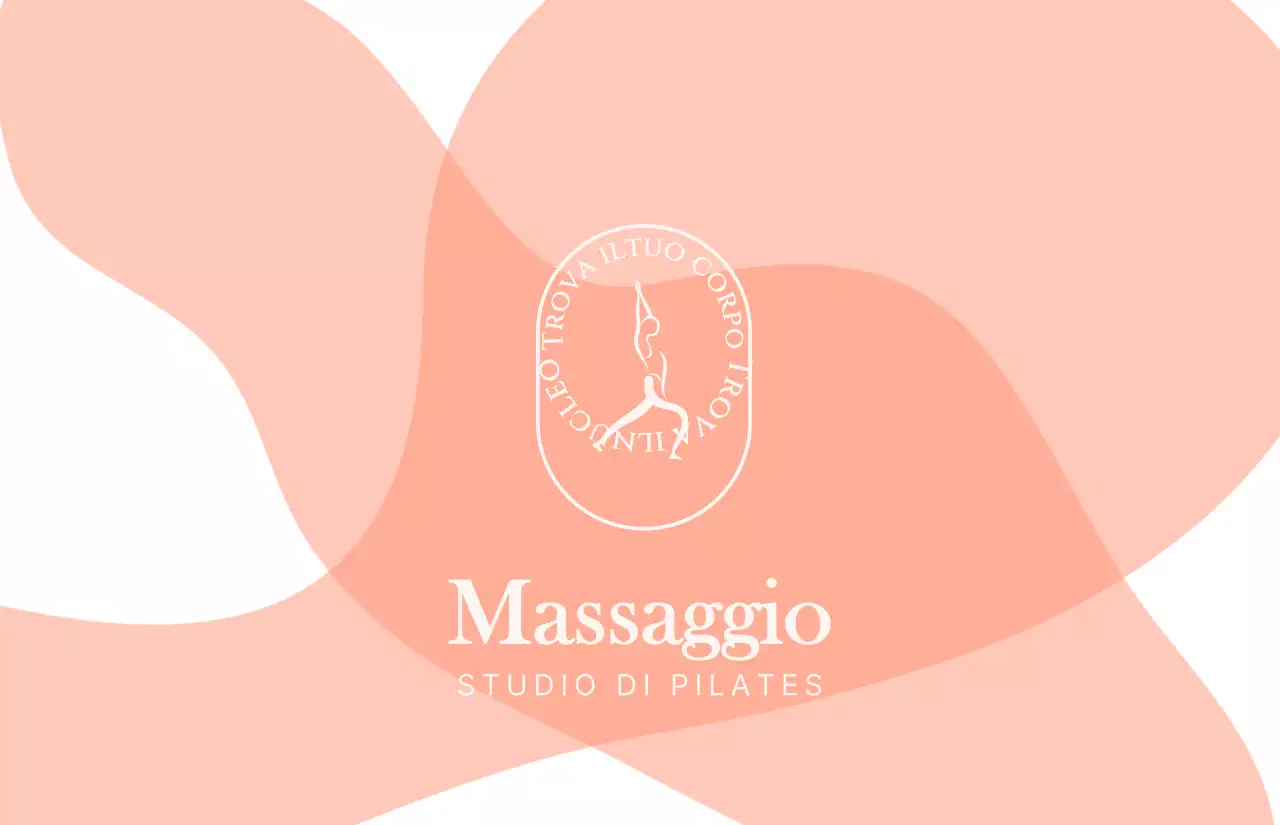 Semplice e adorabile tessera di iscrizione a Pilates con petali rosa pallido e logo