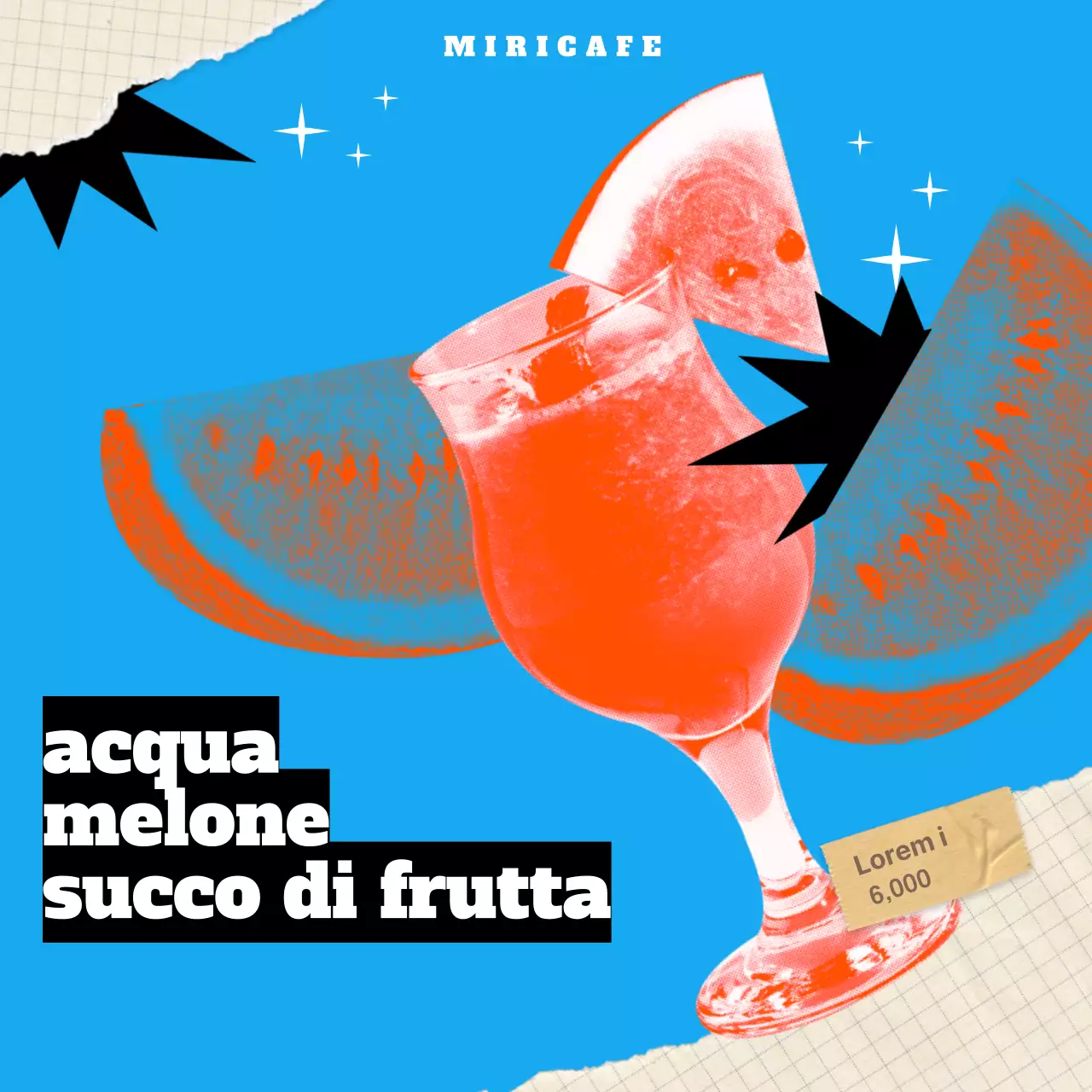 Azzurro collage kitsch pop art succo di anguria