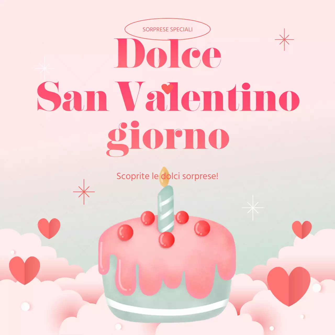 Evento del White Day con illustrazione di torta rosa