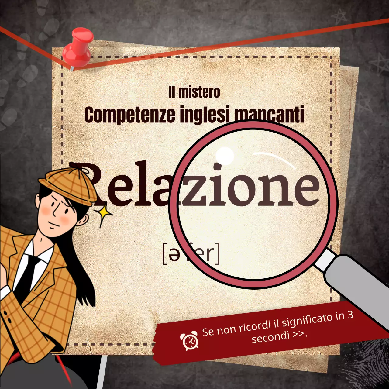 Modello di evento scolastico in lingua inglese come un diario di evento scuro