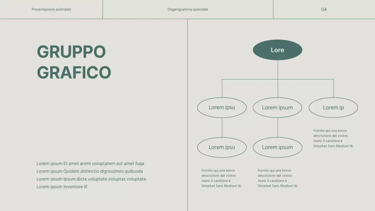 Un semplice profilo aziendale verde e beige