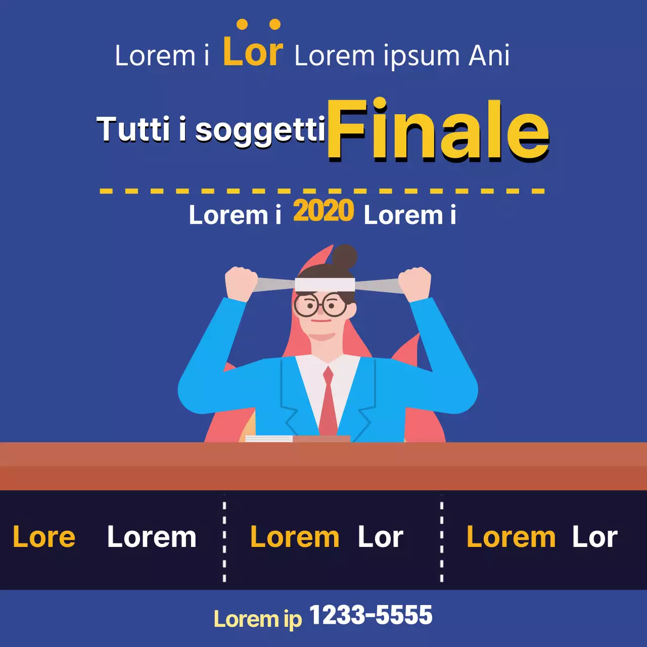 Illustrazione blu carino pubblicità scuola