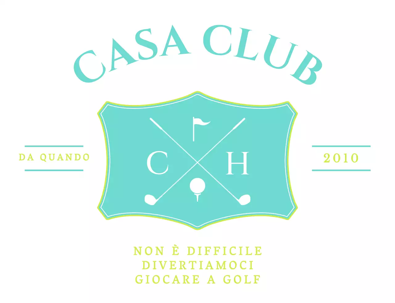 Un design semplice e di classe per i soci del golf club nei colori menta e chartreuse.