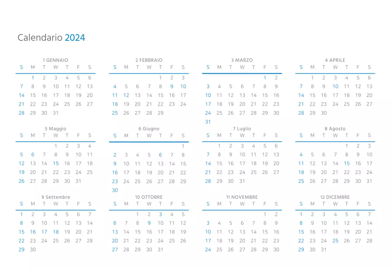 Calendario aziendale da tavolo bianco e semplice