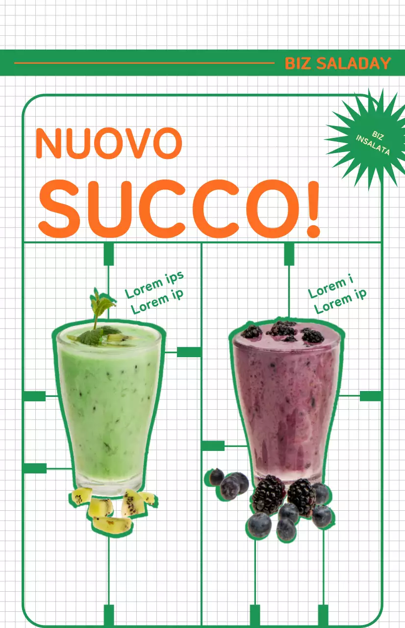 Promuovete il menu di un caffè di insalate dall'aspetto fresco con una bandiera