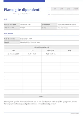 Linee semplici in blu navy e nero, concetto di planner per picnic