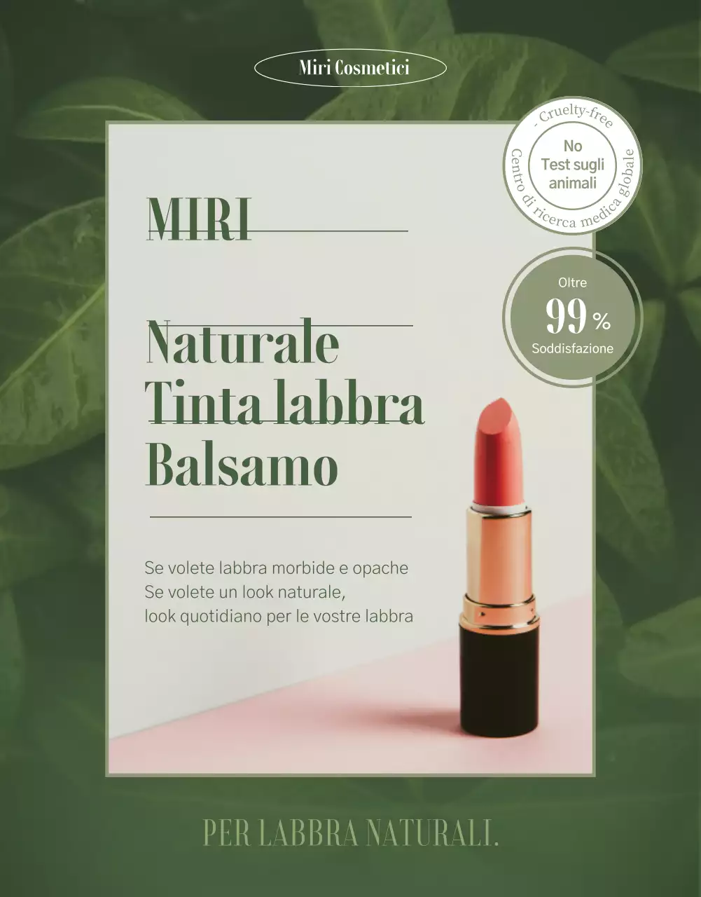 Balsamo per labbra semplice e verde