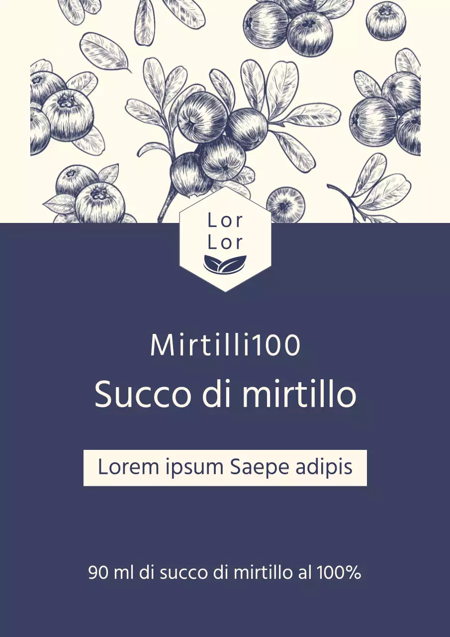 Promuovere la bevanda di succo di mirtillo sana e blu navy
