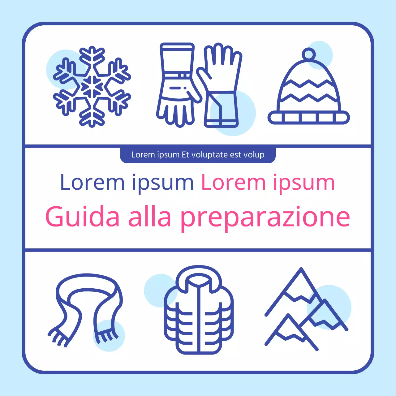 Guida alle escursioni pre-invernali con icona invernale blu