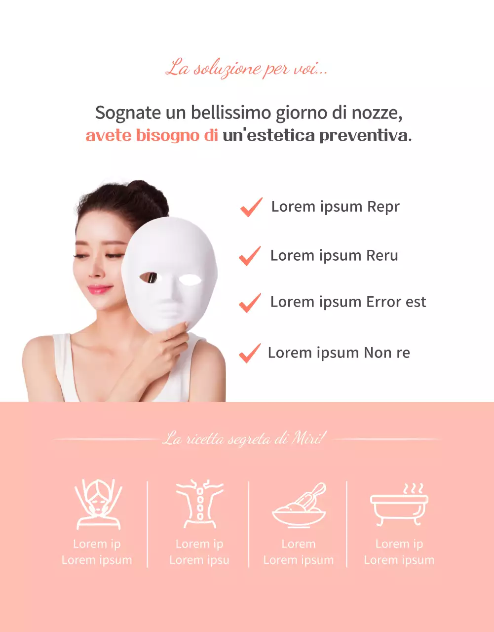 Lussuoso evento per la cura della pelle del matrimonio in rosa-pesca (pagina dettagliata)