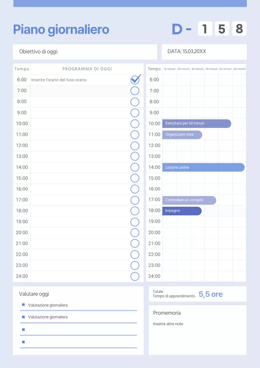 Documentazione ordinata in un'agenda blu