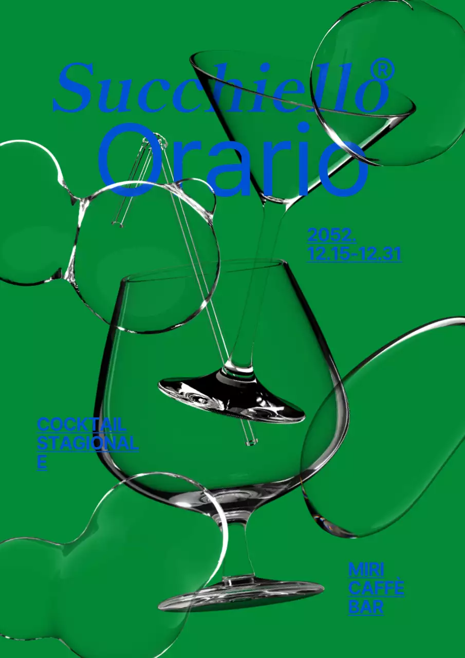 Menu del bar in verde e blu