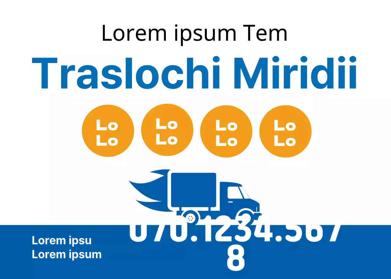 Promuovere un'azienda di traslochi bianca, blu e pulita