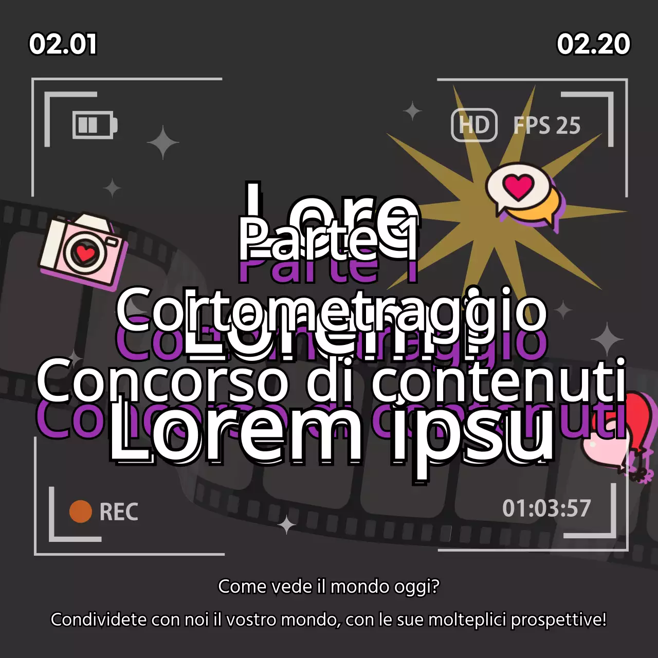 Bando di concorso in stile web retrò su sfondo nero