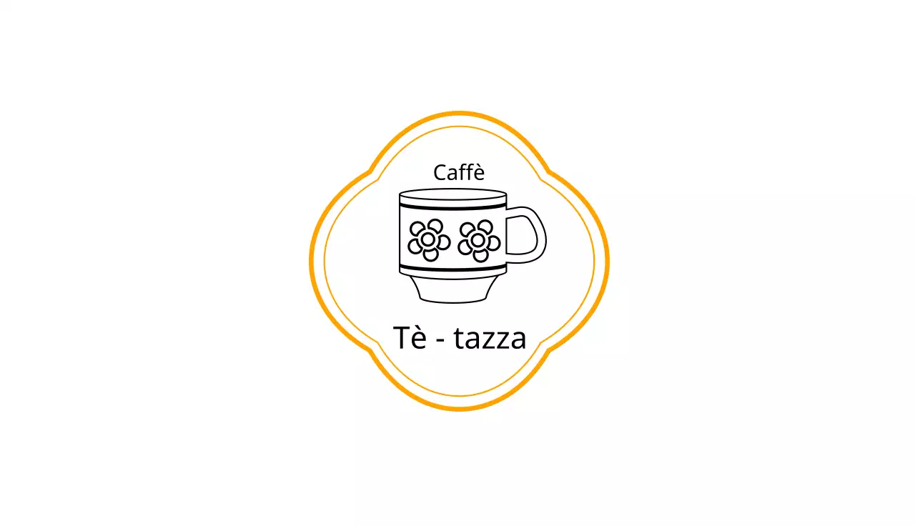 Semplice vintage logo tazza da tè illustrazione biglietto da visita per un caffè