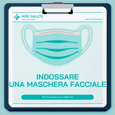 Cartella ospedaliera pulita come la mentaIstruzioni per l'uso della maschera di concetto