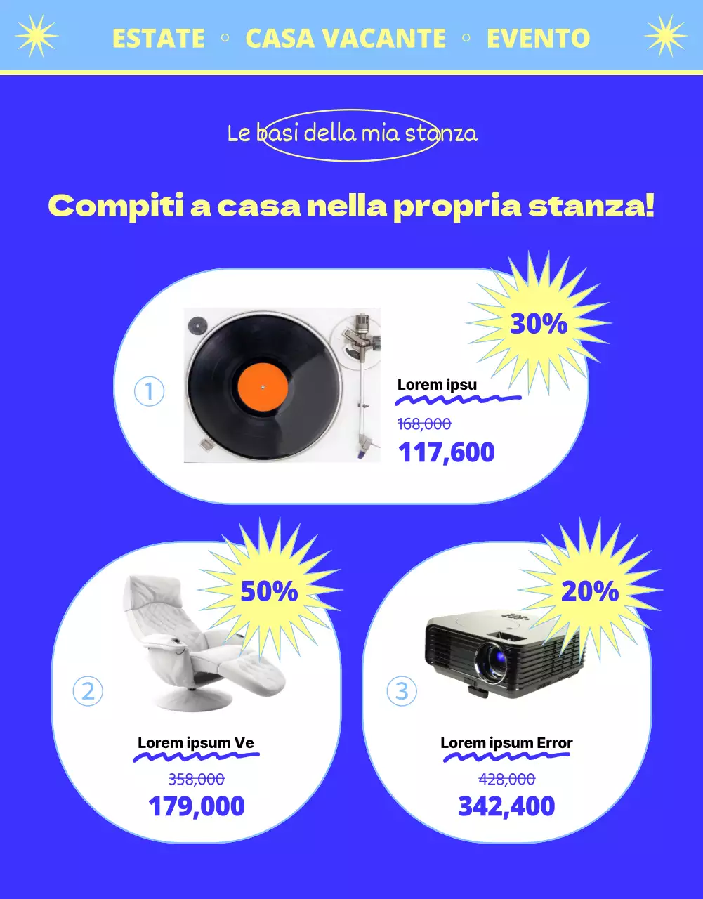 Mostra speciale sull'Homecoming con illustrazioni in blu freddo