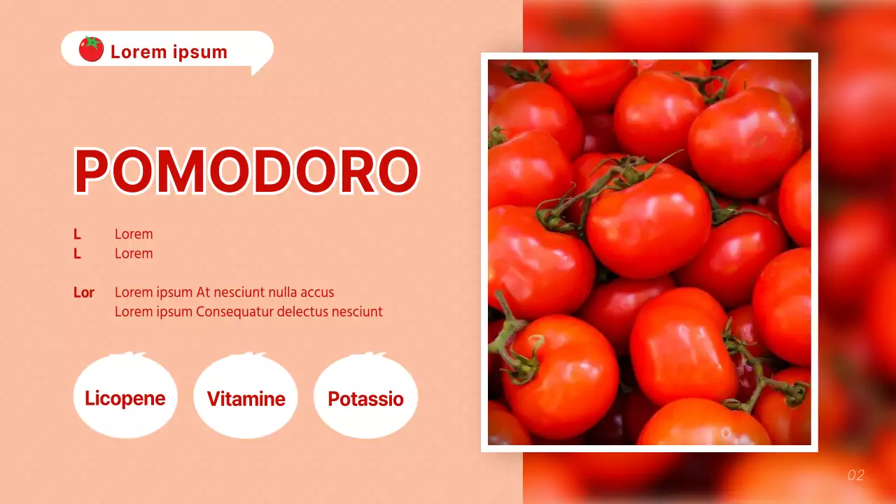 Spiegazione dei pomodori rossi e arancioni kitsch
