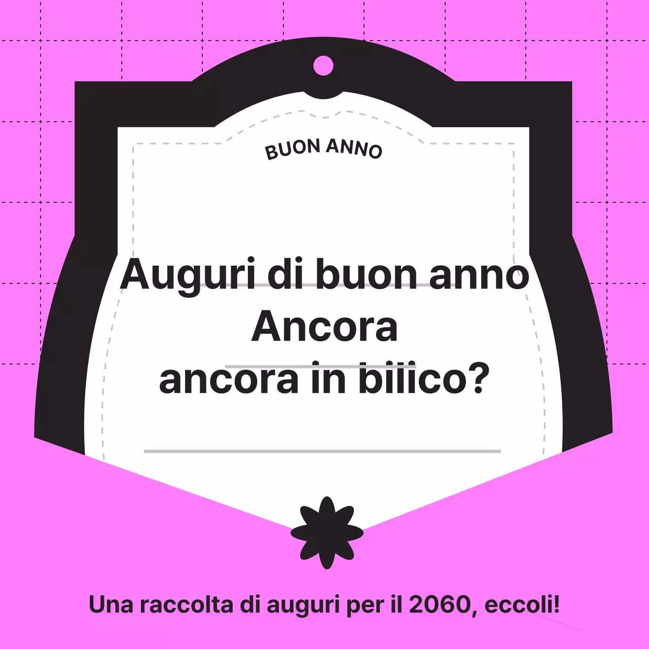 Una raccolta di auguri di buon anno in lettere nere e rosa (post sul newsfeed di Instagram)