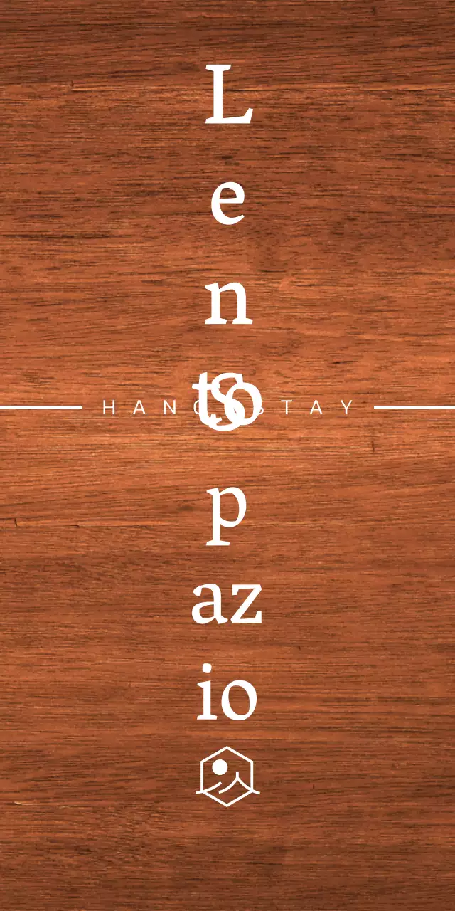 Design del soggiorno Hanok con grondaie bianche e logo del paesaggio semplificato