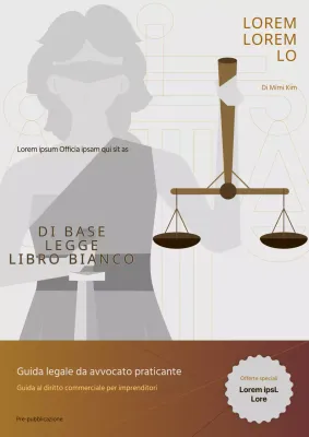 Copertina legale che illustra una dea marrone della giustizia.