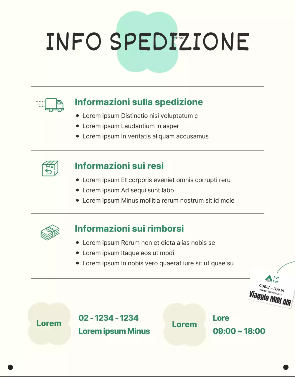 Promuovere le valigie delle vacanze con linee semplici e alla menta