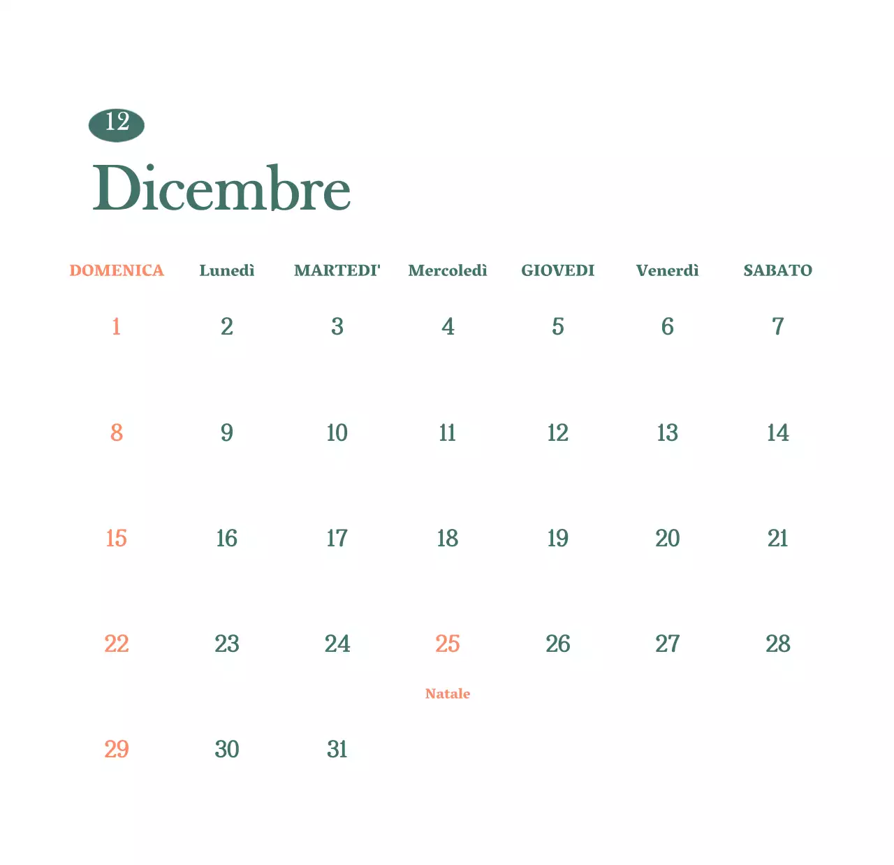 Calendario dei bar con i consigli per le bevande del mese