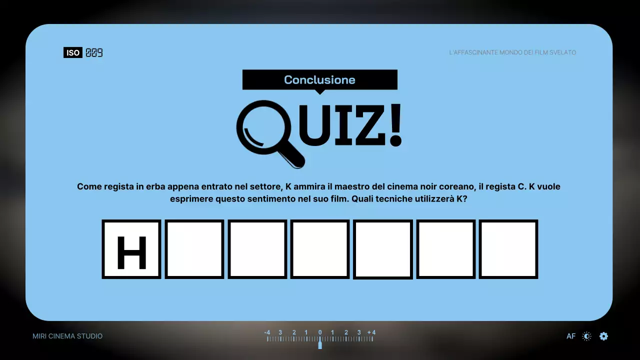 Introduzione ai termini cinematografici utilizzando il tema del mirino