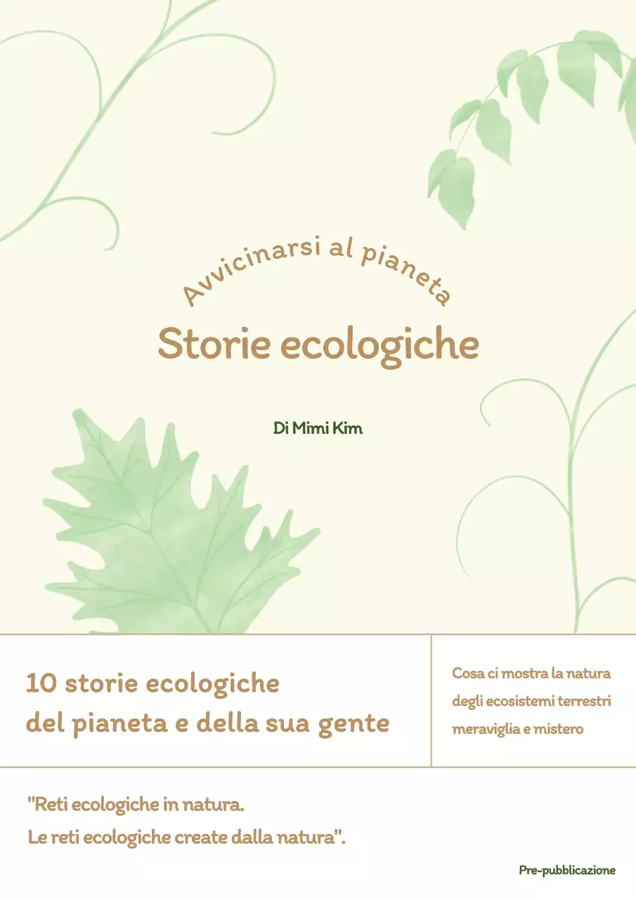 Una semplice guida ecologica con illustrazione di foglie e tema avorio oltremare