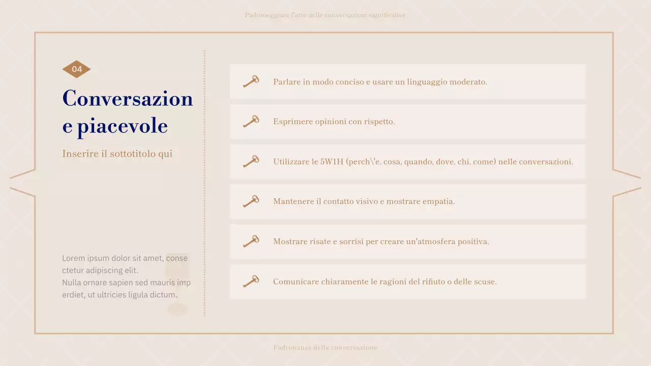 Dialogo del giorno in blu navy e beige