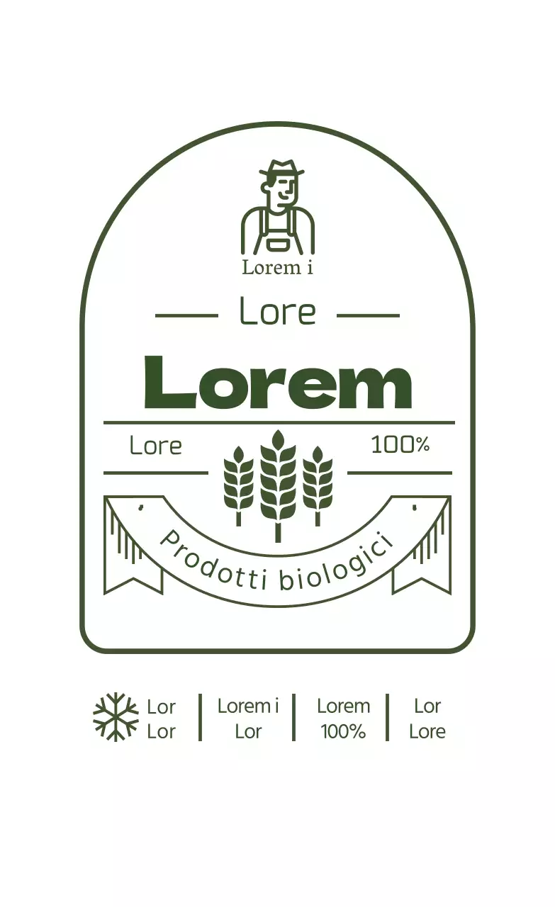 Etichetta di riso verde vintage